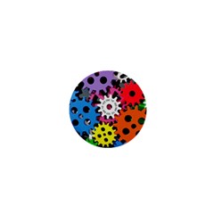 Colorful Toothed Wheels 1  Mini Magnets by Nexatart