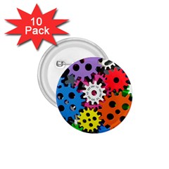 Colorful Toothed Wheels 1 75  Buttons (10 Pack) by Nexatart