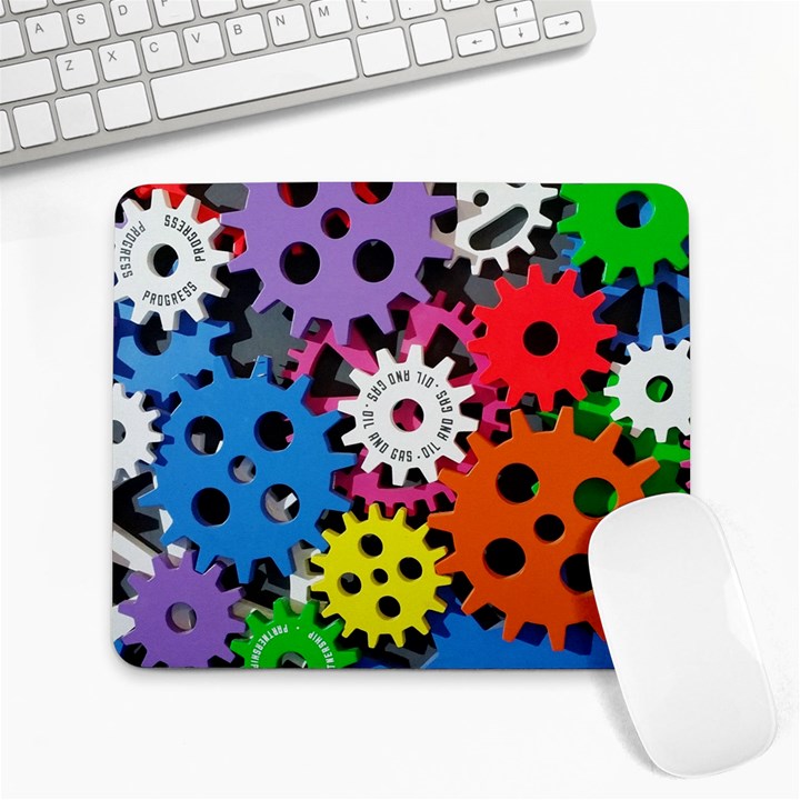 Colorful Toothed Wheels Large Mousepads