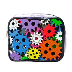 Colorful Toothed Wheels Mini Toiletries Bags by Nexatart