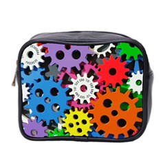 Colorful Toothed Wheels Mini Toiletries Bag 2-side by Nexatart