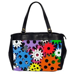 Colorful Toothed Wheels Office Handbags (2 Sides)  by Nexatart