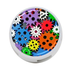 Colorful Toothed Wheels 4-port Usb Hub (one Side) by Nexatart