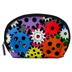 Colorful Toothed Wheels Accessory Pouches (large)  by Nexatart