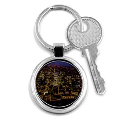 City Glass Architecture Windows Key Chains (round)  by Nexatart