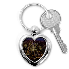 City Glass Architecture Windows Key Chains (heart)  by Nexatart