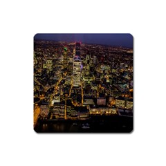 City Glass Architecture Windows Square Magnet by Nexatart