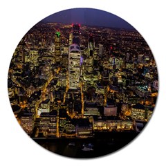 City Glass Architecture Windows Magnet 5  (round) by Nexatart