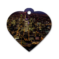 City Glass Architecture Windows Dog Tag Heart (two Sides) by Nexatart