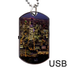 City Glass Architecture Windows Dog Tag Usb Flash (two Sides) by Nexatart