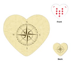 Compass Vintage South West East Playing Cards (heart)  by Nexatart