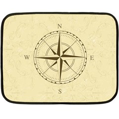 Compass Vintage South West East Double Sided Fleece Blanket (mini)  by Nexatart