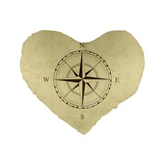 Compass Vintage South West East Standard 16  Premium Heart Shape Cushions by Nexatart