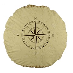 Compass Vintage South West East Large 18  Premium Flano Round Cushions by Nexatart