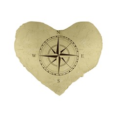 Compass Vintage South West East Standard 16  Premium Flano Heart Shape Cushions by Nexatart