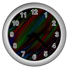 Dark Background Pattern Wall Clocks (silver)  by Nexatart