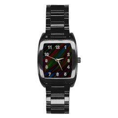 Dark Background Pattern Stainless Steel Barrel Watch by Nexatart