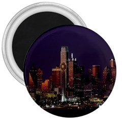 Dallas Texas Skyline Dusk 3  Magnets by Nexatart