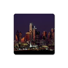 Dallas Texas Skyline Dusk Square Magnet by Nexatart