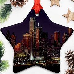 Dallas Texas Skyline Dusk Star Ornament (two Sides) by Nexatart