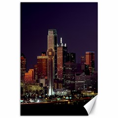 Dallas Texas Skyline Dusk Canvas 12  X 18   by Nexatart