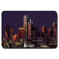 Dallas Texas Skyline Dusk Large Doormat  by Nexatart