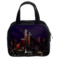 Dallas Texas Skyline Dusk Classic Handbags (2 Sides) by Nexatart