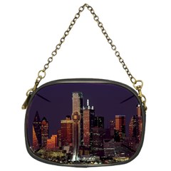 Dallas Texas Skyline Dusk Chain Purses (two Sides)  by Nexatart