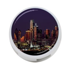 Dallas Texas Skyline Dusk 4-port Usb Hub (two Sides)  by Nexatart