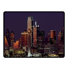 Dallas Texas Skyline Dusk Fleece Blanket (small) by Nexatart