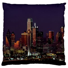 Dallas Texas Skyline Dusk Standard Flano Cushion Case (one Side) by Nexatart