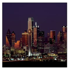 Dallas Texas Skyline Dusk Large Satin Scarf (square) by Nexatart