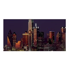 Dallas Texas Skyline Dusk Satin Shawl by Nexatart