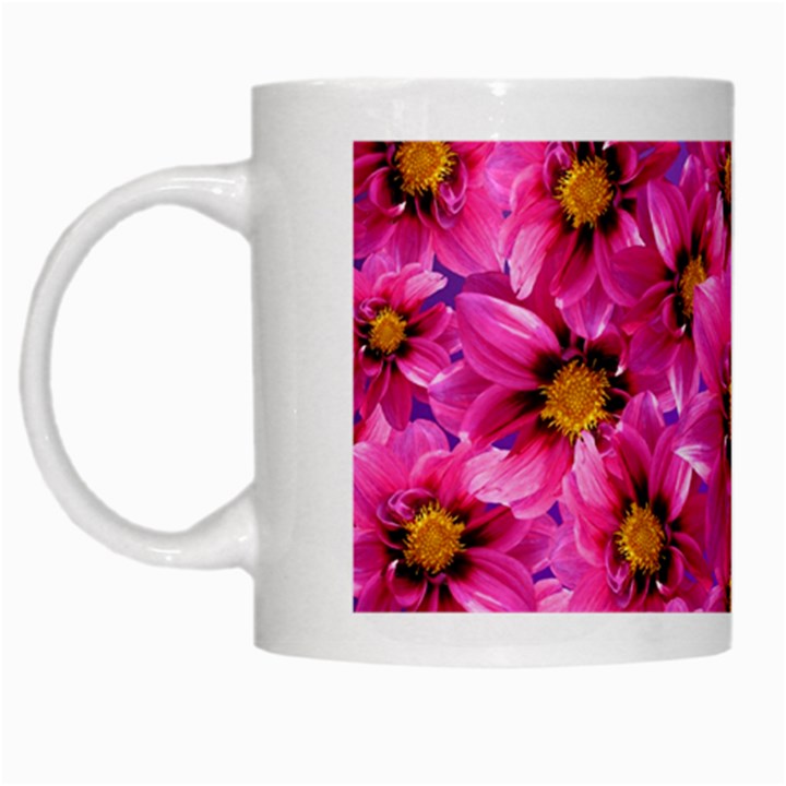 Dahlia Flowers Pink Garden Plant White Mugs