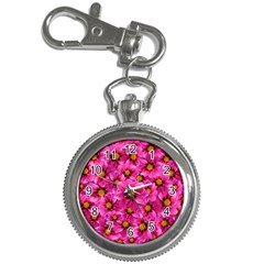 Dahlia Flowers Pink Garden Plant Key Chain Watches by Nexatart