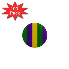 Mardi Gras Striped Pattern 1  Mini Magnets (100 Pack)  by dflcprints