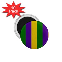 Mardi Gras Striped Pattern 1 75  Magnets (10 Pack)  by dflcprints