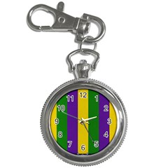 Mardi Gras Striped Pattern Key Chain Watches by dflcprints