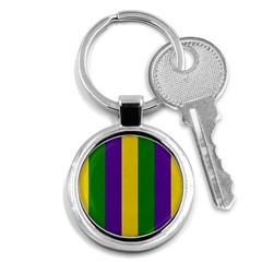 Mardi Gras Striped Pattern Key Chains (round)  by dflcprints