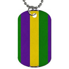 Mardi Gras Striped Pattern Dog Tag (two Sides) by dflcprints