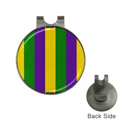 Mardi Gras Striped Pattern Hat Clips With Golf Markers by dflcprints