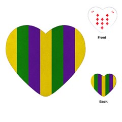 Mardi Gras Striped Pattern Playing Cards (heart)  by dflcprints