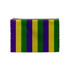 Mardi Gras Striped Pattern Cosmetic Bag (medium)  by dflcprints