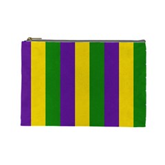 Mardi Gras Striped Pattern Cosmetic Bag (large)  by dflcprints