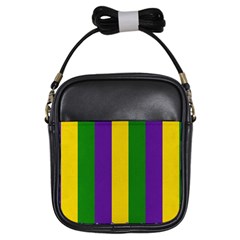 Mardi Gras Striped Pattern Girls Sling Bags by dflcprints