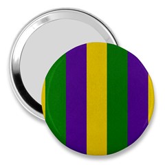 Mardi Gras Striped Pattern 3  Handbag Mirrors by dflcprints