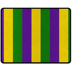 Mardi Gras Striped Pattern Double Sided Fleece Blanket (medium)  by dflcprints