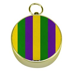 Mardi Gras Striped Pattern Gold Compasses by dflcprints