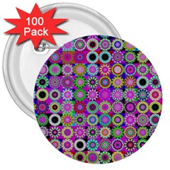 Design Circles Circular Background 3  Buttons (100 Pack)  by Nexatart