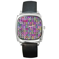 Design Circles Circular Background Square Metal Watch by Nexatart